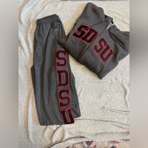 Brand new never worn SDSU charcoal grey sweat set